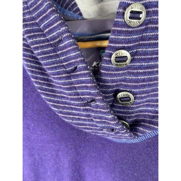 KUHL Women's Purple Striped Hood Chanti Fleece Wool Sweater XS - Picture 4 of 7